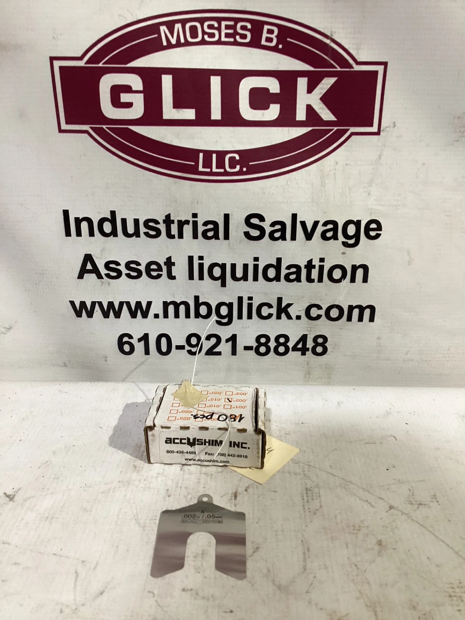ACCUSHIM A.002 Stainless Slotted Shim Stock 2” x 2” x .002” NIB of 180