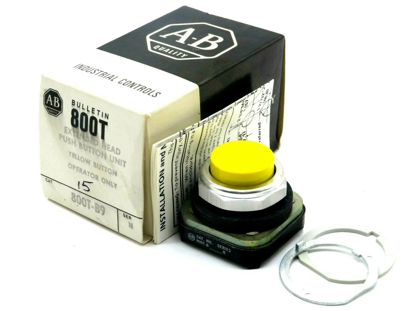NEW ALLEN BRADLEY 800T-B9 PUSH BUTTON YELLOW SERIES N 800TB9
