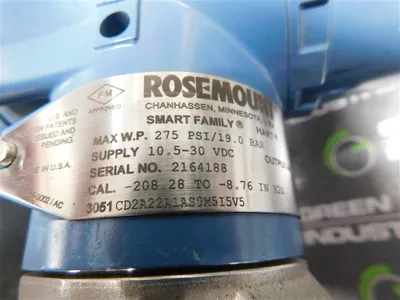 USED ROSEMOUNT ANALYTICAL 3051CD2A22A1AS9M5I5V5