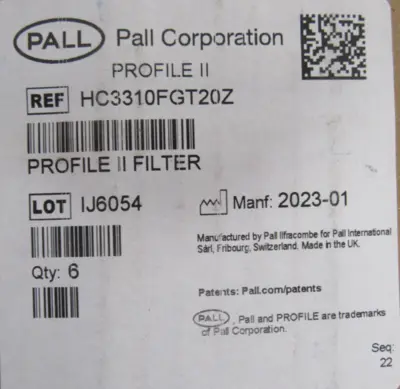 NEW BOX OF 6EA PALL HC3310FGT20Z PROFILE II COMPRESSOR FILTER