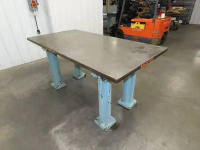 Vintage Precision Steel Welding Layout Table 71-1/2x36" Cast Iron 1-3/8" Top