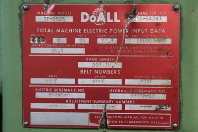 USED DOALL TF-2525