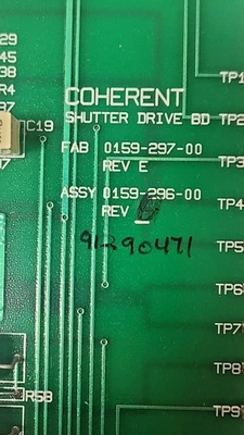 SHUTTER DRIVE BD 0159-297-00 REV E ASSY 0159-296-00 COHERENT BOARD