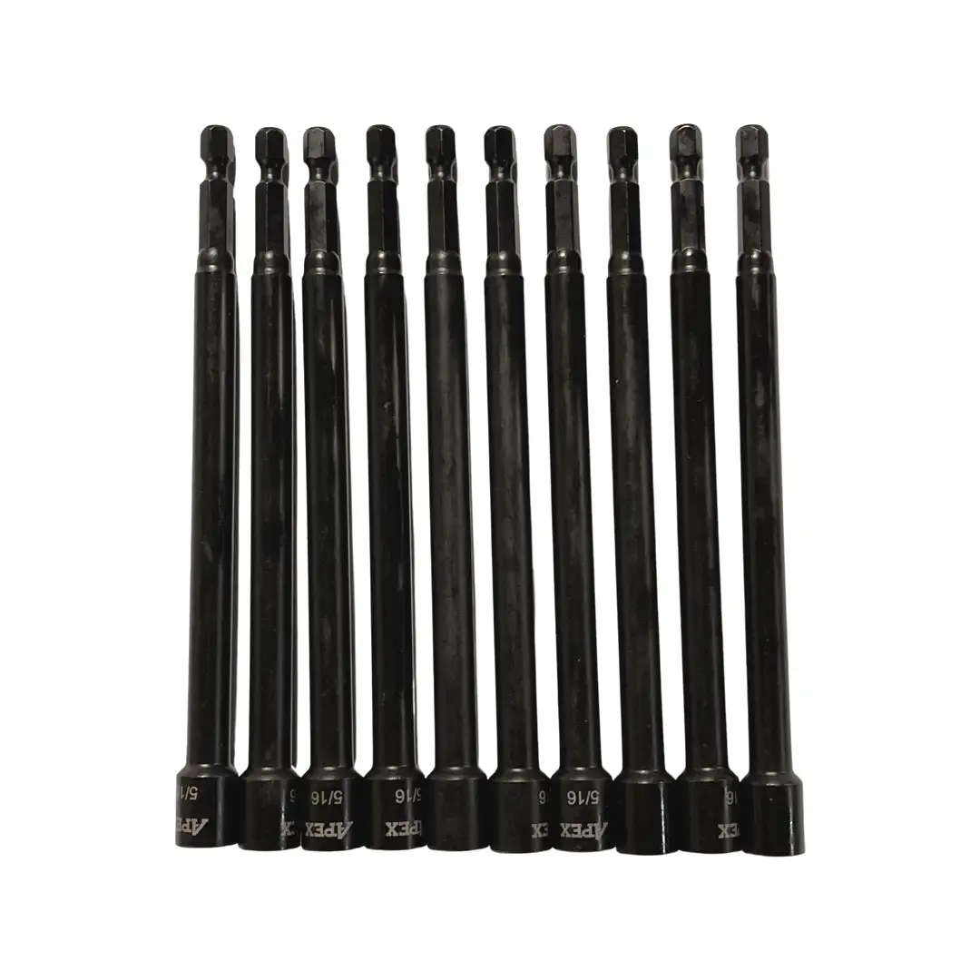Apex 6" Impact 5/16" Magnetic Nut Setters Quick Change 10 Pack