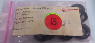 QTY. 1. ANTON PAAR PACKAGE OF 13 LIP RING 16 X 24 ...