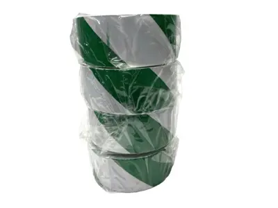 NEW ULINE INDUSTRIAL VINYL SAFETY TAPE GREEN/WHITE 2" X 36 YDS LOT OF 4