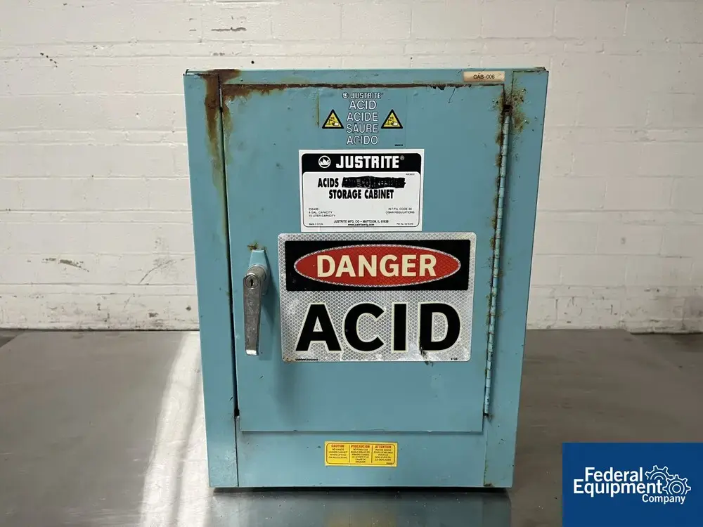 USED Justrite Justrite 4 Gal Acids Safety Storage Cabinet