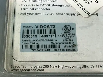 New | in-Stock SPECO VIDCAT2 Video/CATV/Television Ohio US | HGR 24 #1301644