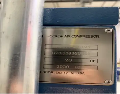 Used 2020 KAISHAN KAISHAN KRSB/7-20-125 20 HP Rotary Screw & Sliding Vane Air Compressors Georgia US | iBiD Machinery #1348414
