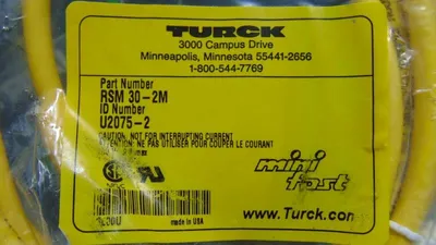 Turck CKM RSM 30-2M 2 Meter 18AWG 3 Wire Cordset New