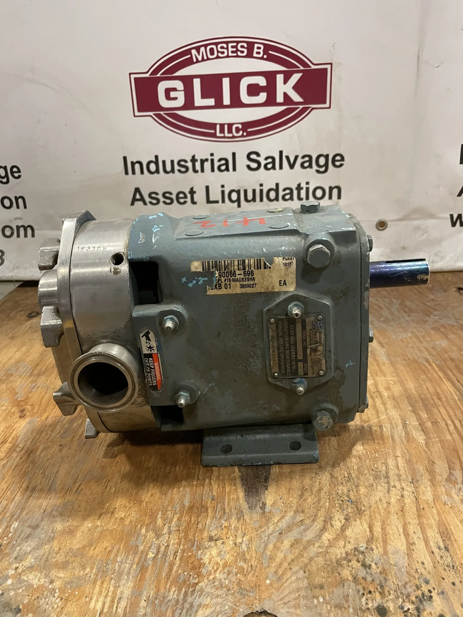 Waukesha Model 18 Rotary Lobe Displacement Pump 17GPM