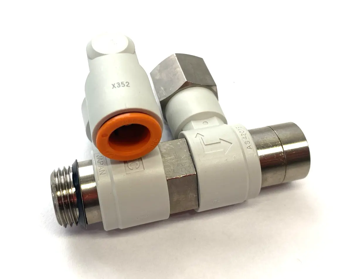 USED SMC PILOT CHECK SPEED CONTROL VALVE, RESIDUAL RELIEF VALVE