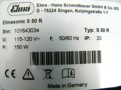 USED ELMA S50R ULTRASONIC CLEANER