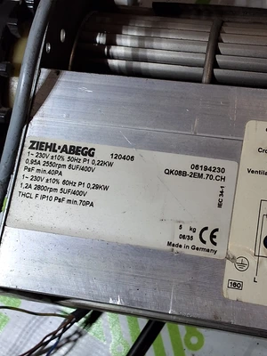 ZIEHL-ABEGG QK08B-2EM.70.CH OVEN VENTILATION BLOWER / COOLING FAN