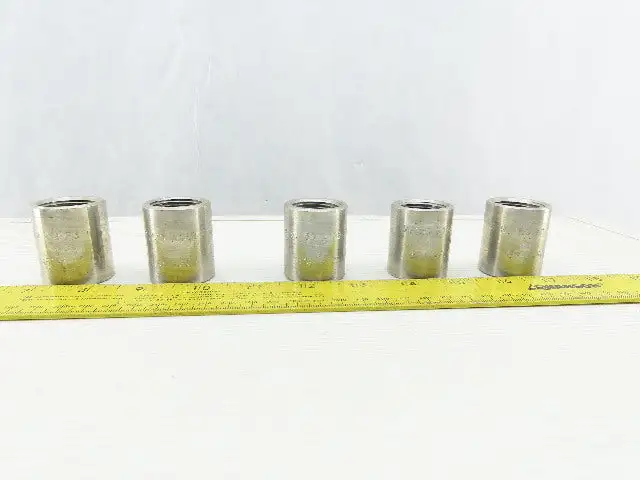 S.150 A182 F316 3/4" Stainless Steel NPT Coupling Lot Of 5