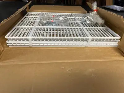 New | in-Stock True New 4 True GDM-07 White Coated Wire Shelves with Clips - 19 11/16" x 17" Chiller & Refrigeration Parts Illinois US | Falcon Restaurant Supply #1375014