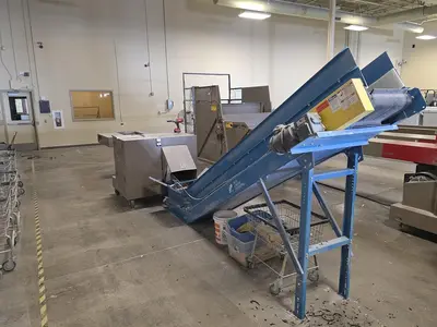 USED ALLEGHENY 18-250C STRIP-CUT SHREDDER & TAKE-A-WAY CONVEYOR