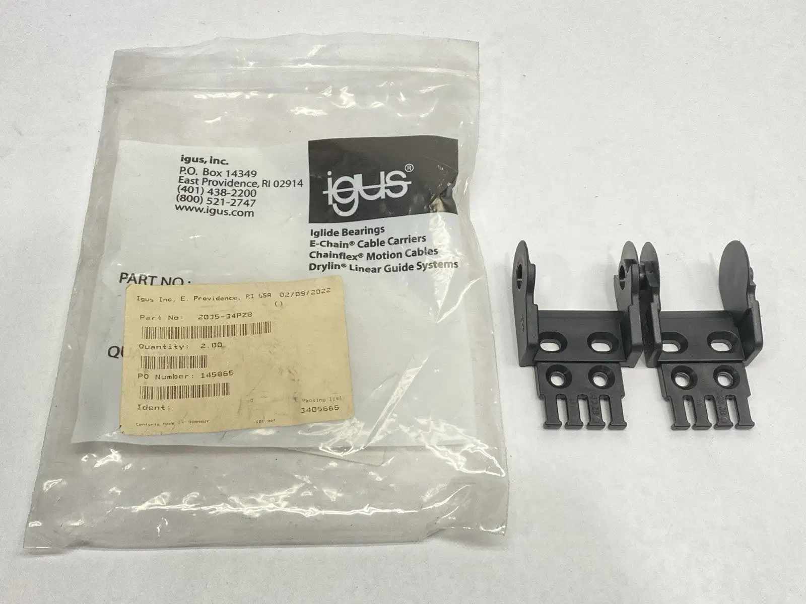 2035-34PZB | Igus  Pivoting Mounting Bracket For E-Chain Cable Carrier LOT OF 2 - New Other