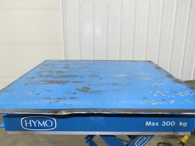 Hymo Hydraulic Scissor Lift Table 300kg 660lb 36" Travel 33x33" Swivel Top 1Ph