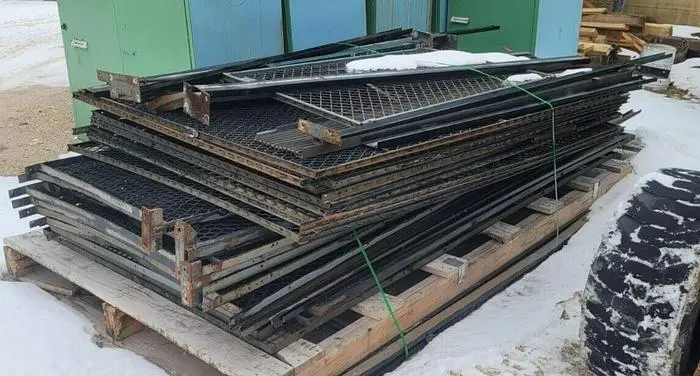 Woven Wire Tool Crib Security Fencing System w/Twin Accordion Gate Doors