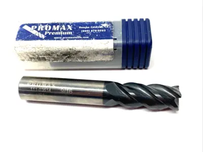 USED PROMAX SQUARE END MILL: 9/16" DIA, 1-1/4" LOC, 9/16" SHANK, 4-FLUTE