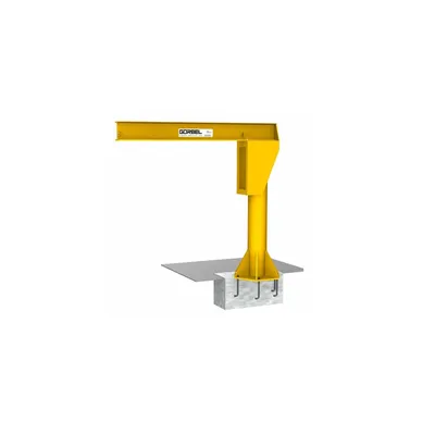 Used Gorbel Model FS300-14-12 Free Standing Jib Crane 2-Ton w/ Coffing Hoist