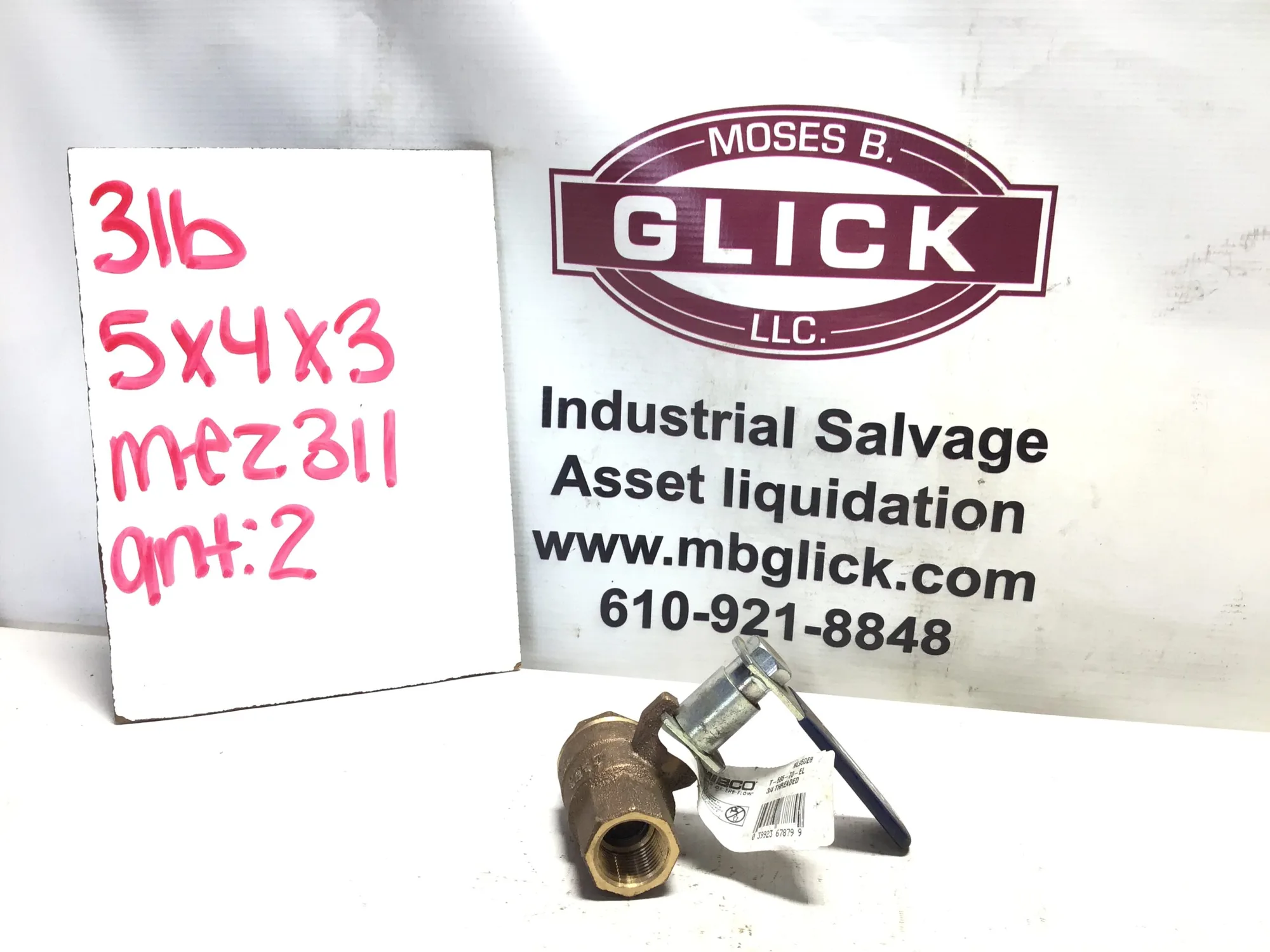 NIBCO valve 3/4 thread T-585-70-EL