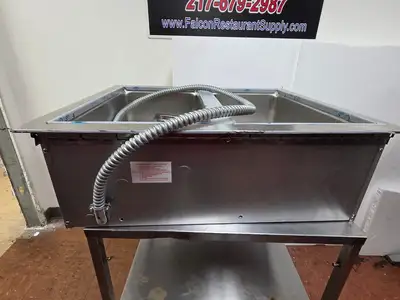 New | in-Stock Wells Unused Wells MOD200D 2 Pan Drop-In Hot Food Well with Drains - 208/240V Steam Tables (Food) Illinois US | Falcon Restaurant Supply #1378025
