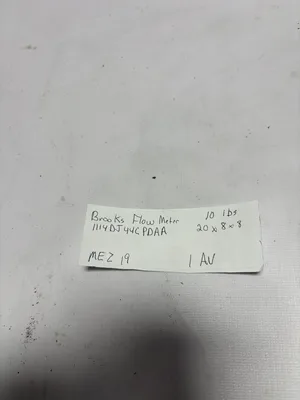 Brooks Instrument 1114DJ44CPDAA full view glass tube flow meter