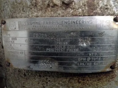 Teledyne Farris Engineering  Safety Relief Valve Size 608