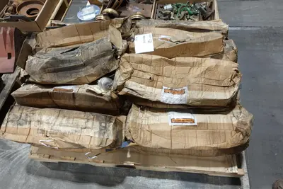 6 PALLETS OF ASSORTED STEEL CONVEYOR, PUMP, AND VALVE REPLACEMENT PARTS