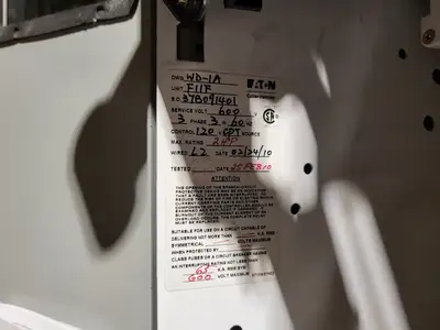2hp, 600V, 7A, 3-Ph, FVNR Starter, Size 1, (Incomplete Components)
