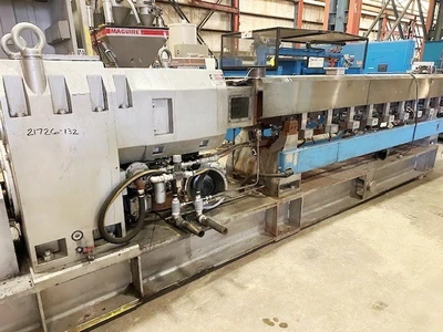 Used 100mm Leistritz Co-Rotating Twin Screw Extruder, Model ZSE100GL/44D, 442hp, New in 2002