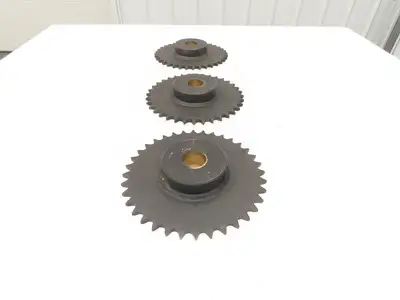 Sprocket #60 Roller Chain 36-Tooth 1-7/16" Bore Lot of 3