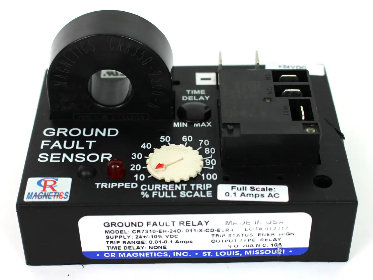 CR Magnetics CR7310-EH-24D-330-C-CD-ELR-I Ground Fault Sensor Relay