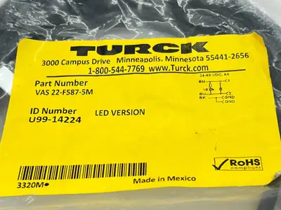 New | in-Stock Turck VAS 22-F587-5M Electrical Fittings Michigan US | Maverick Industrial Sales #1502223
