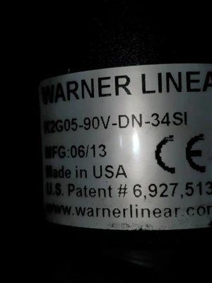 USED WARNER LINEAR K2G05-90V-DN-34SI