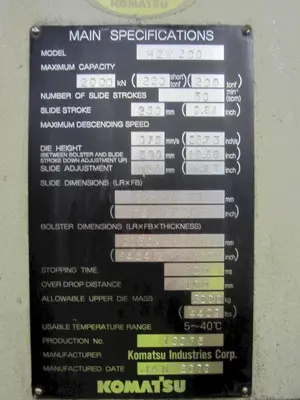 USED 2009 KOMATSU H2W200
