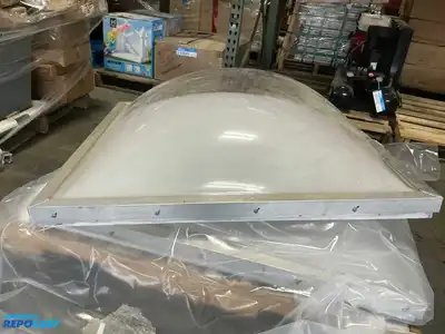 Lot of (2) Velux square bubble glass light fixture covers model#CH 4050 4050 approx. 42”x42”
