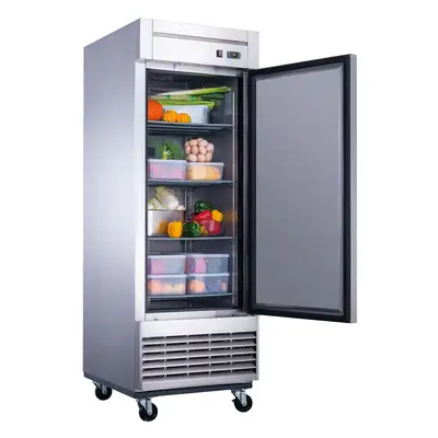 New | in-Stock Dukers New Dukers D28R Stainless Steel Single Solid Door Commercial Reach-in Refrigerator Refrigerators Illinois US | Falcon Restaurant Supply #1376395