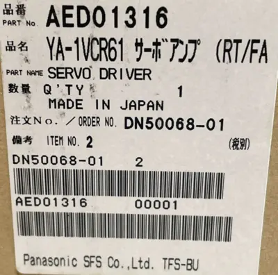 NEW PANASONIC AED01316 SERVO DRIVER YA-1VCR61