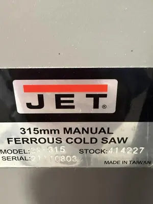 Used 2021 JET CS-315 Circular Cold Saws Minnesota US | Source Machinery Sales #1541220