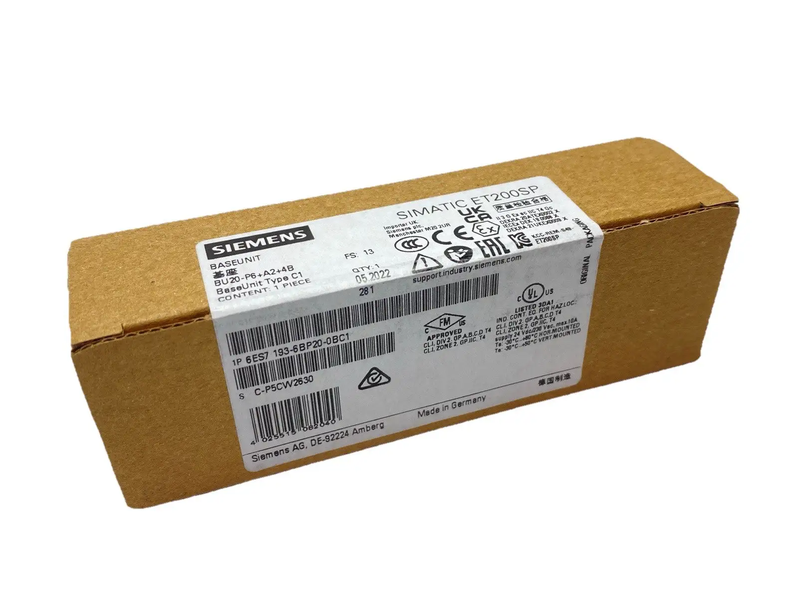 NEW SIEMENS SIMATIC ET 200SP BASE UNIT