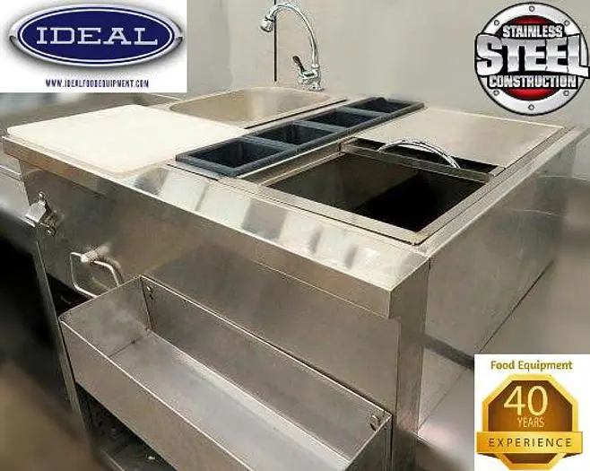 Bar sink combo - ice bin - speed rail - sink - opener & towel rack