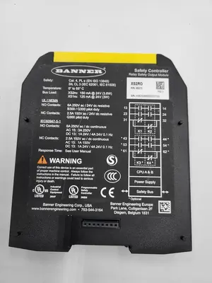 USED BANNER BANNER XS2RO PN: 85075 SAFETY CONTROLLER RELAY SAFETY OUTPUT MODULE