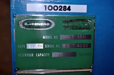 Used 1986 GREENERD HTC-100 Gap Frame (OBS) Presses Illinois US | Machinery Marketing International #1340288