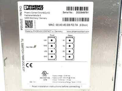 USED PHOENIX CONTACT INDUSTRIAL ETHERNET SWITCH
