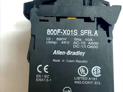 USED ALLEN-BRADLEY E-STOP 22MM TWIST-TO-RELEASE W/ 800F-X01S 1NC SM