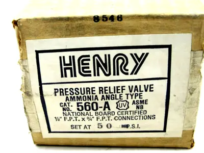 NEW SEALED HENRY 560-A PRESSURE RELIEF VALVE 560A