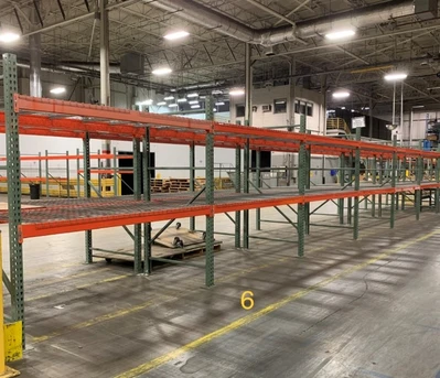 8’ x 48” Pallet Racking Upright, Double Tear Drop